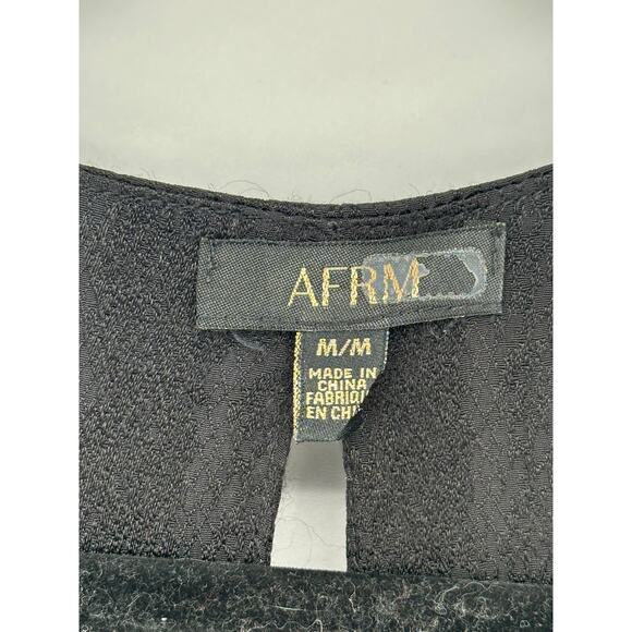 AFRM Black Maxi Nile Dress Snake Jacquard Print Short Sleeve Ruching Cocktail M - Picture 5 of 10